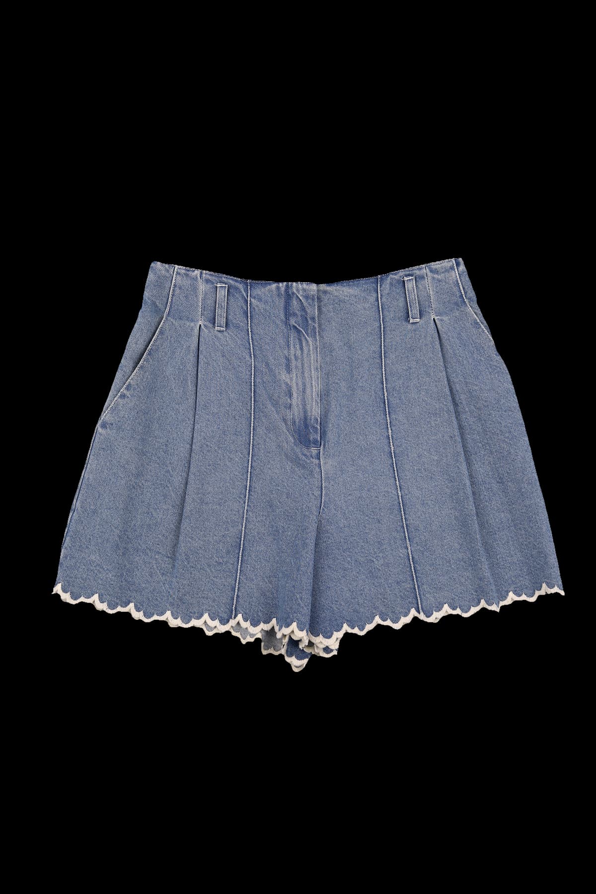 스캘럽 데님 반바지