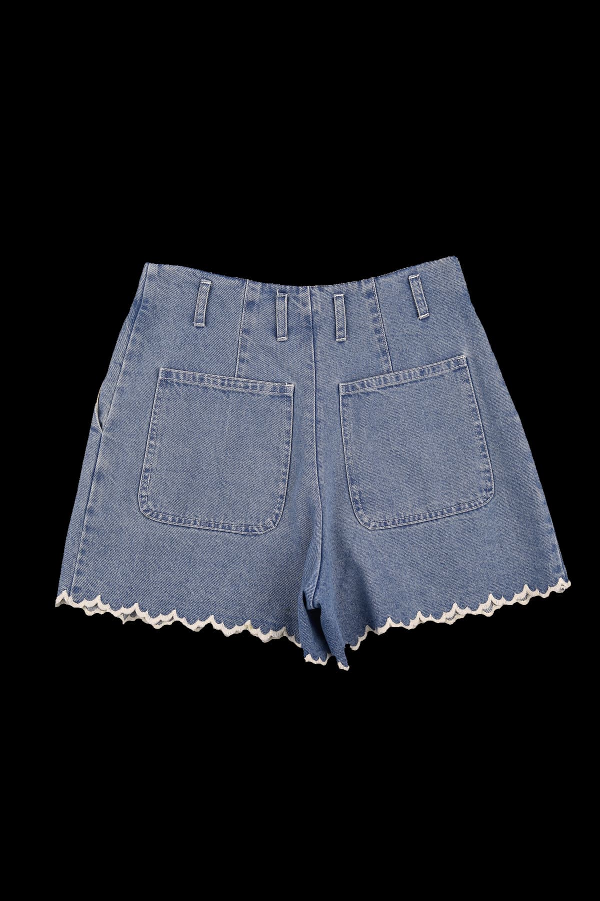 스캘럽 데님 반바지