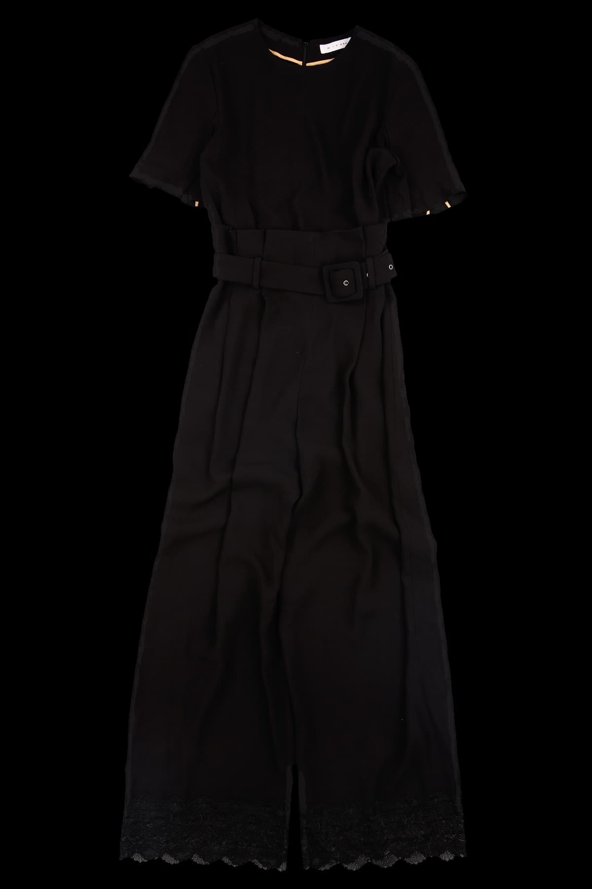 레이스 헴 벨티드 점프 수트