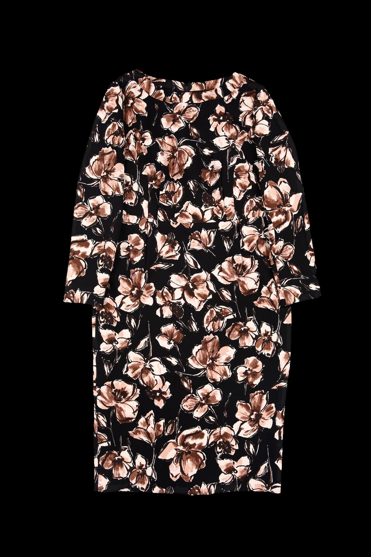 핑크플라워 라운드넥 원피스