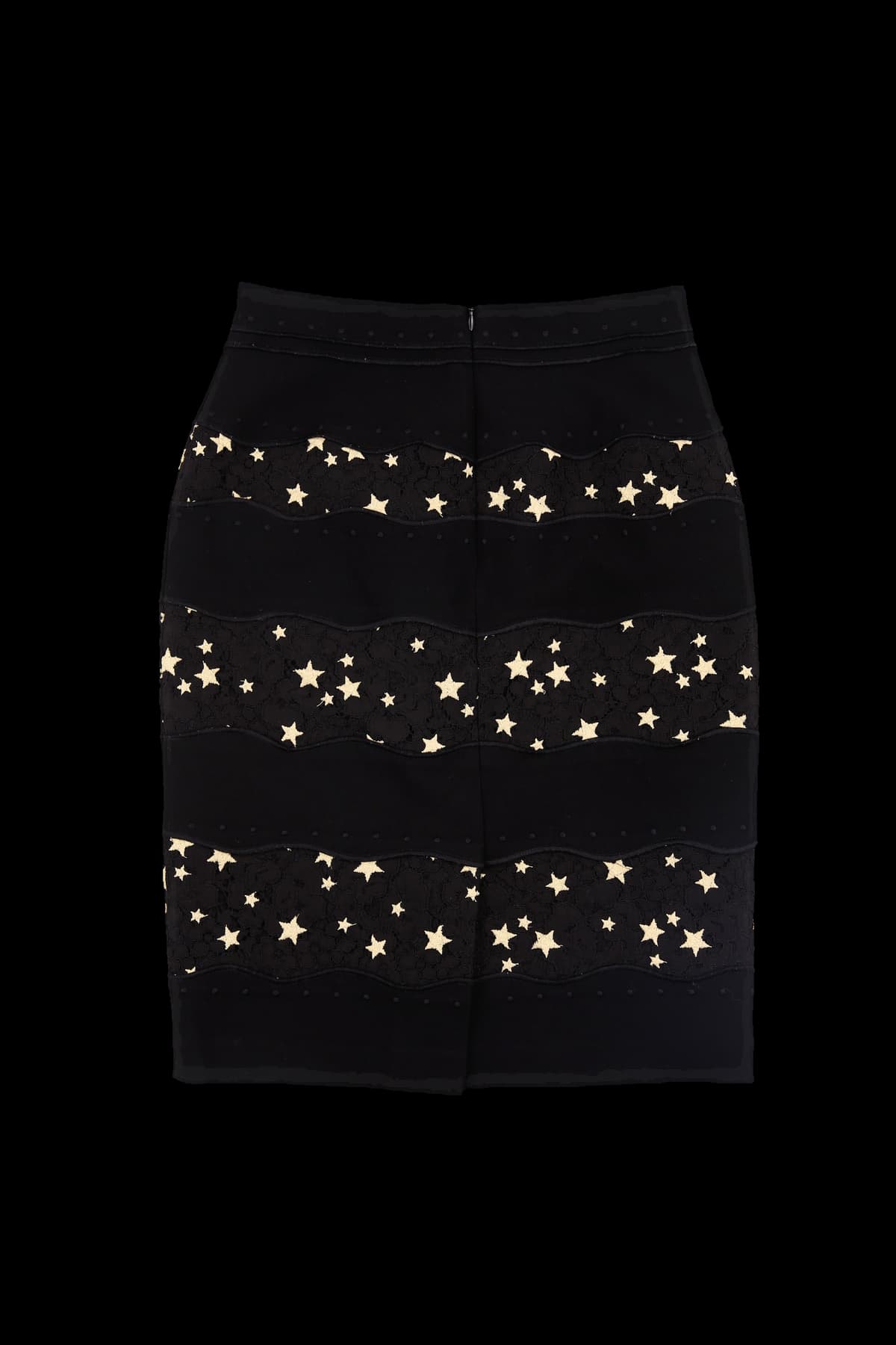 스타 배색 스커트