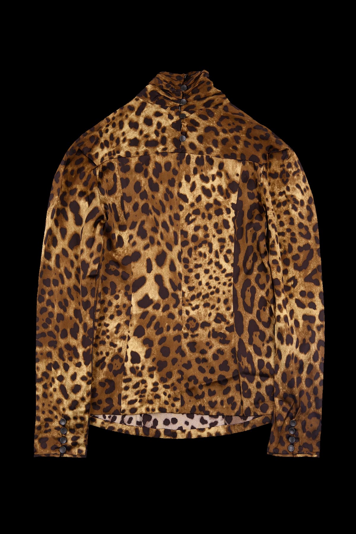 레오파드 리본 블라우스