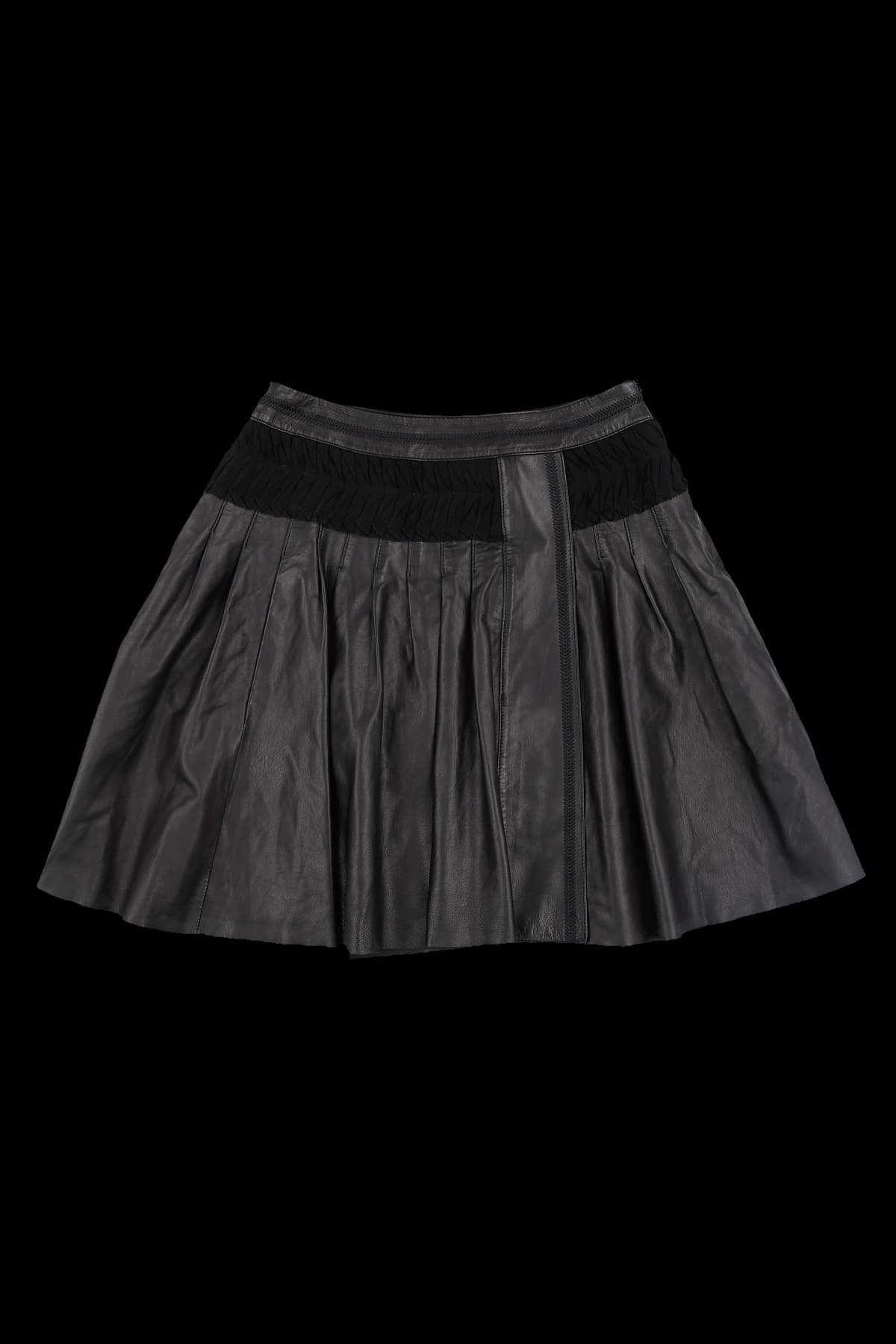 레더 플레어 스커트