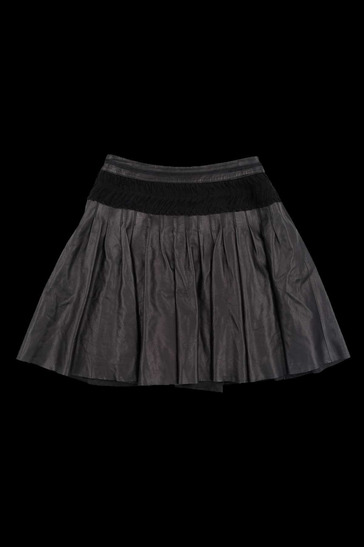 레더 플레어 스커트