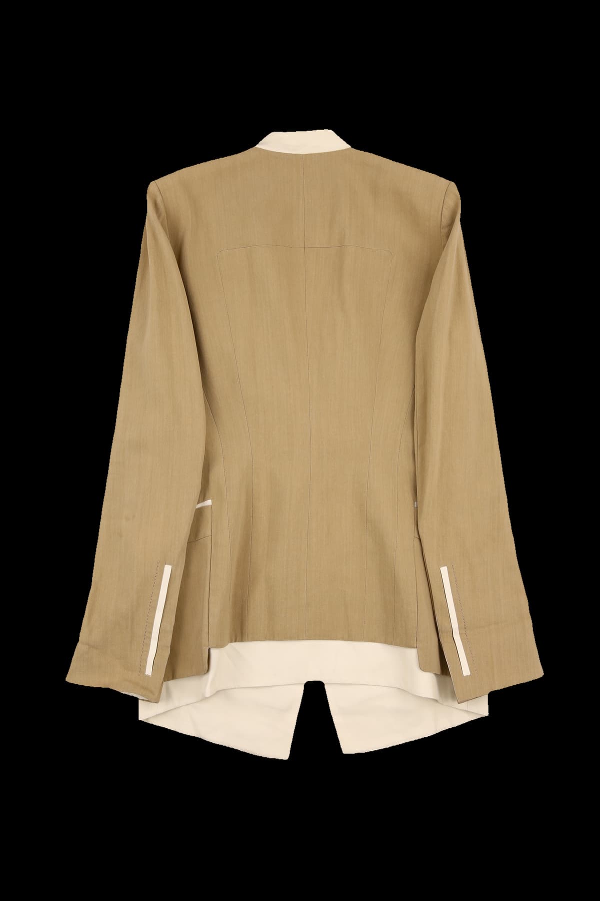 배색 라인 린넨 자켓