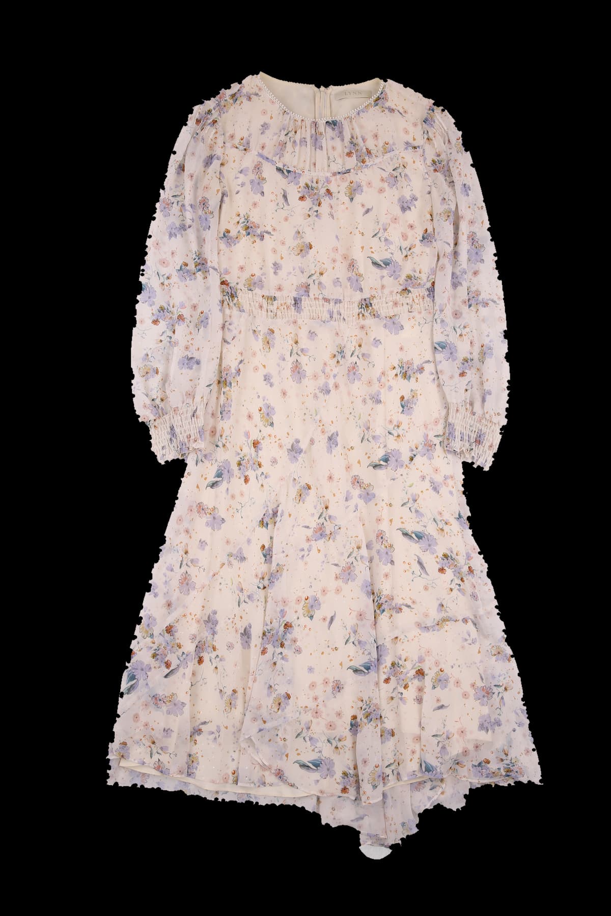 핑크퍼플 플라워 원피스