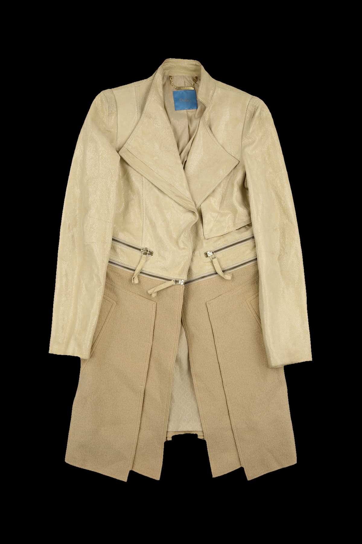 배색 투피스 코트