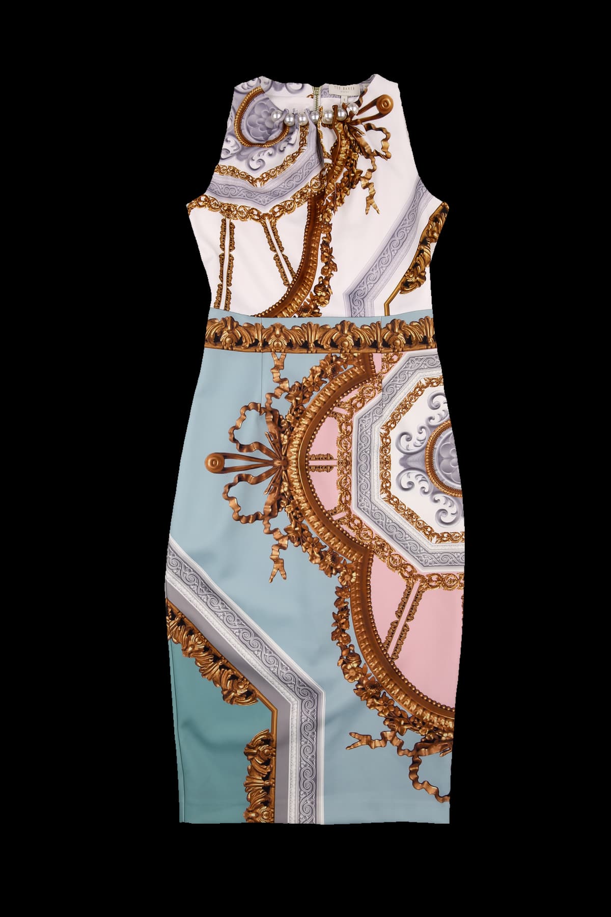 진주 라운드넥 민소매 원피스