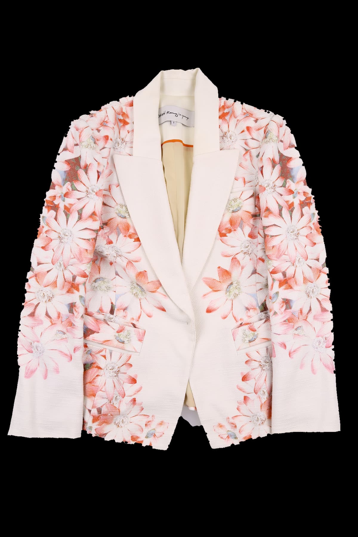 핑크플라워 카라 자켓