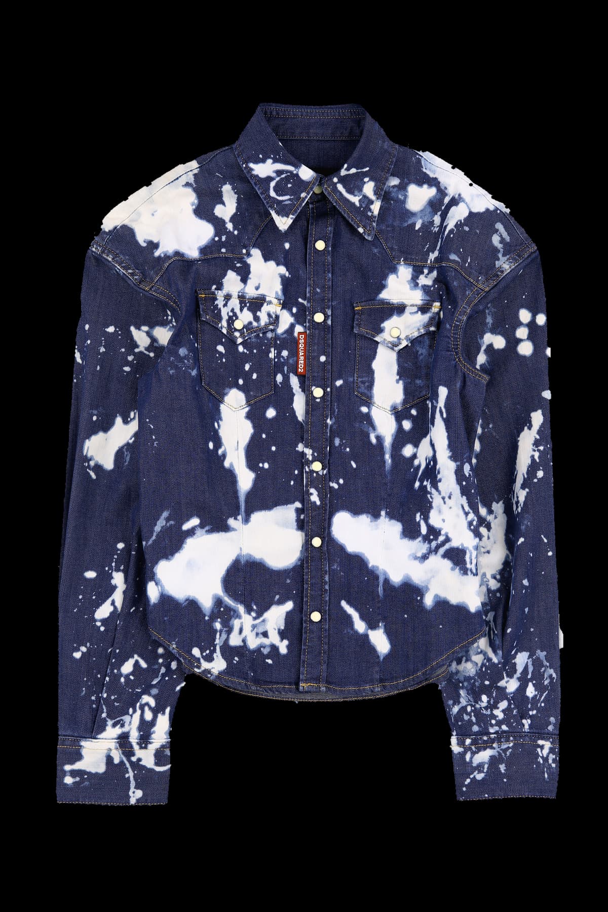 프린팅 크롭 데님 셔츠