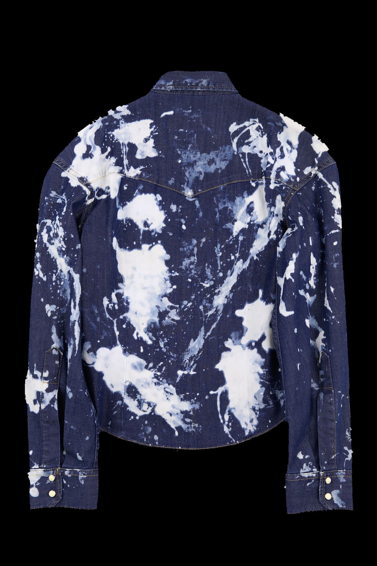 프린팅 크롭 데님 셔츠