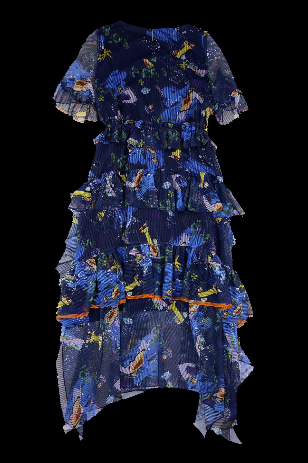 프린트 시스루 원피스