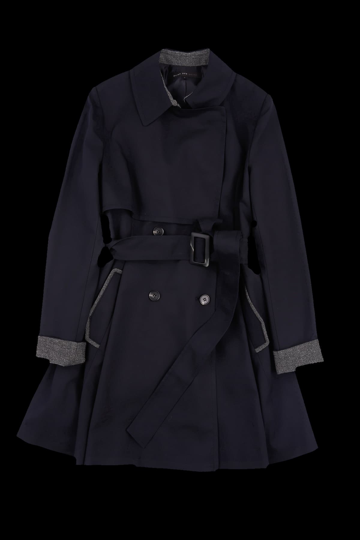 투버튼 벨트 카라 코트