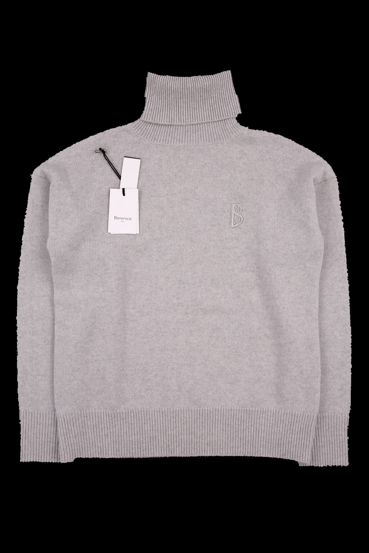 터틀넥 로고 긴팔 니트