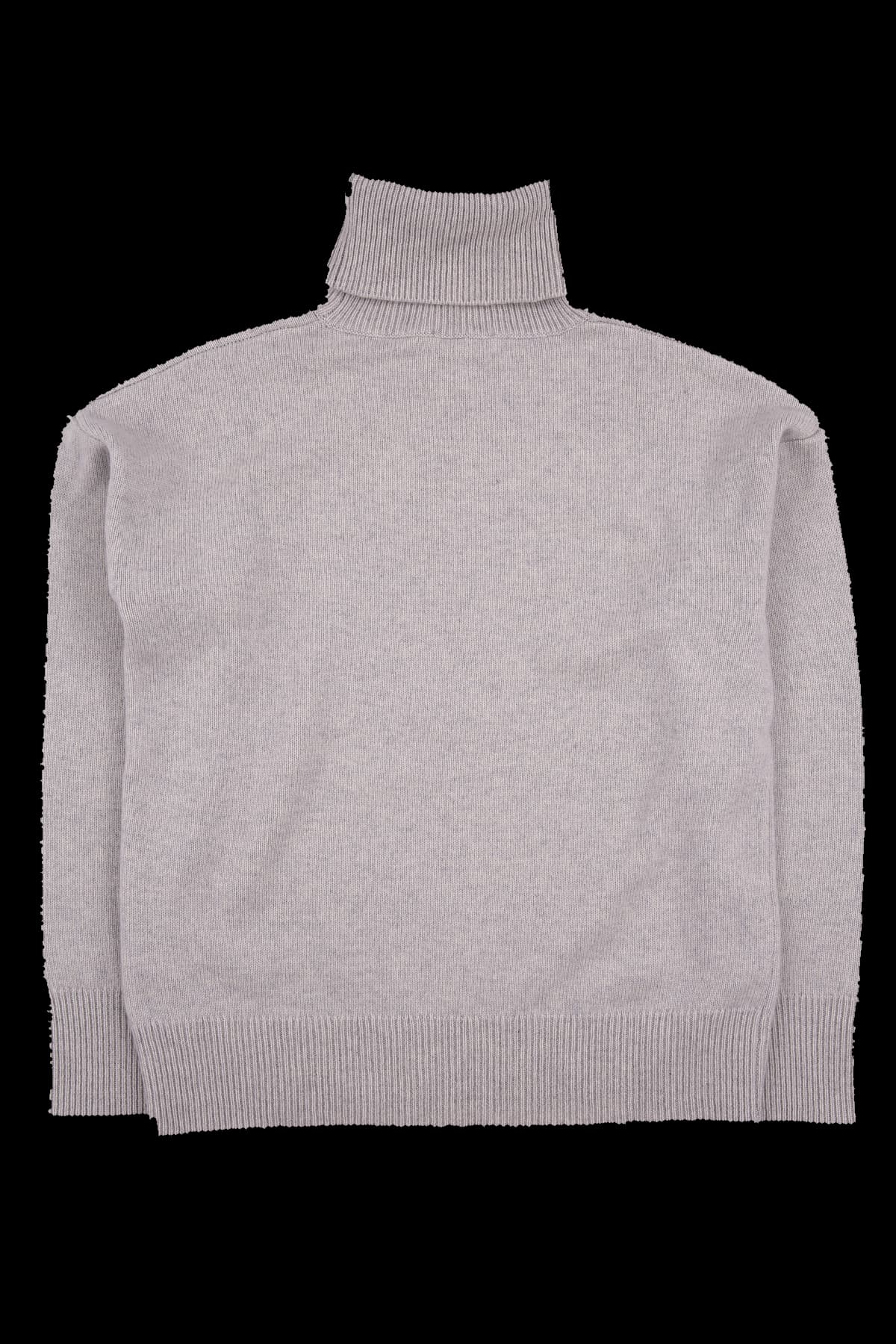 터틀넥 로고 긴팔 니트