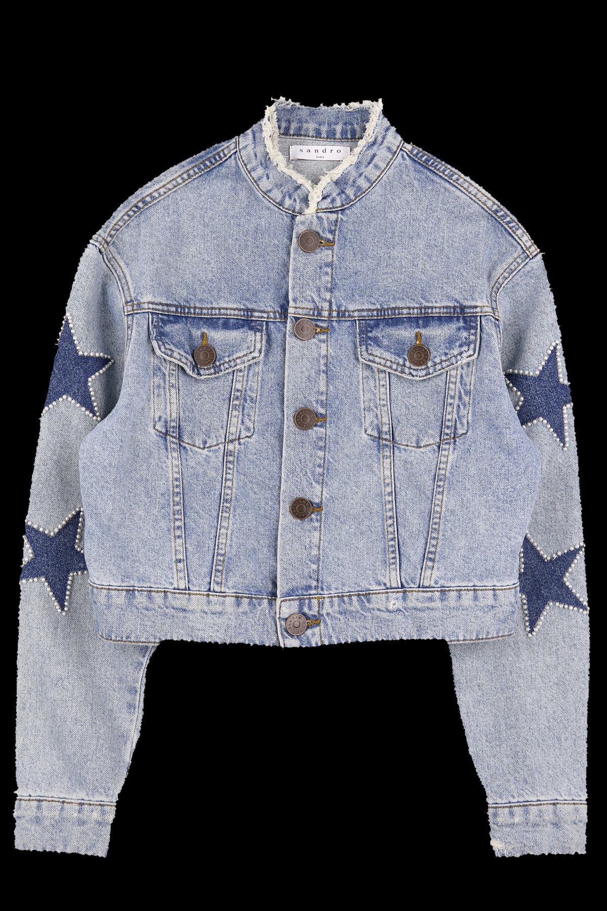 비즈 디테일 청자켓