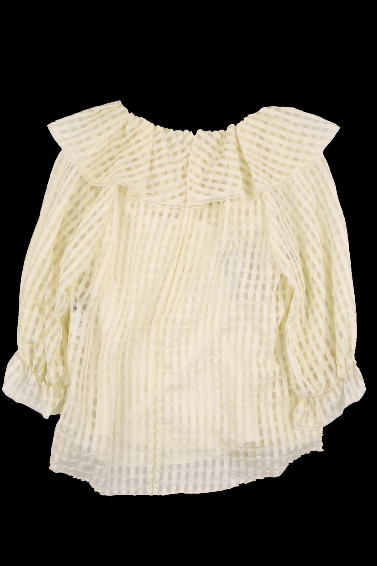 [새상품] 체크 디테일 블라우스