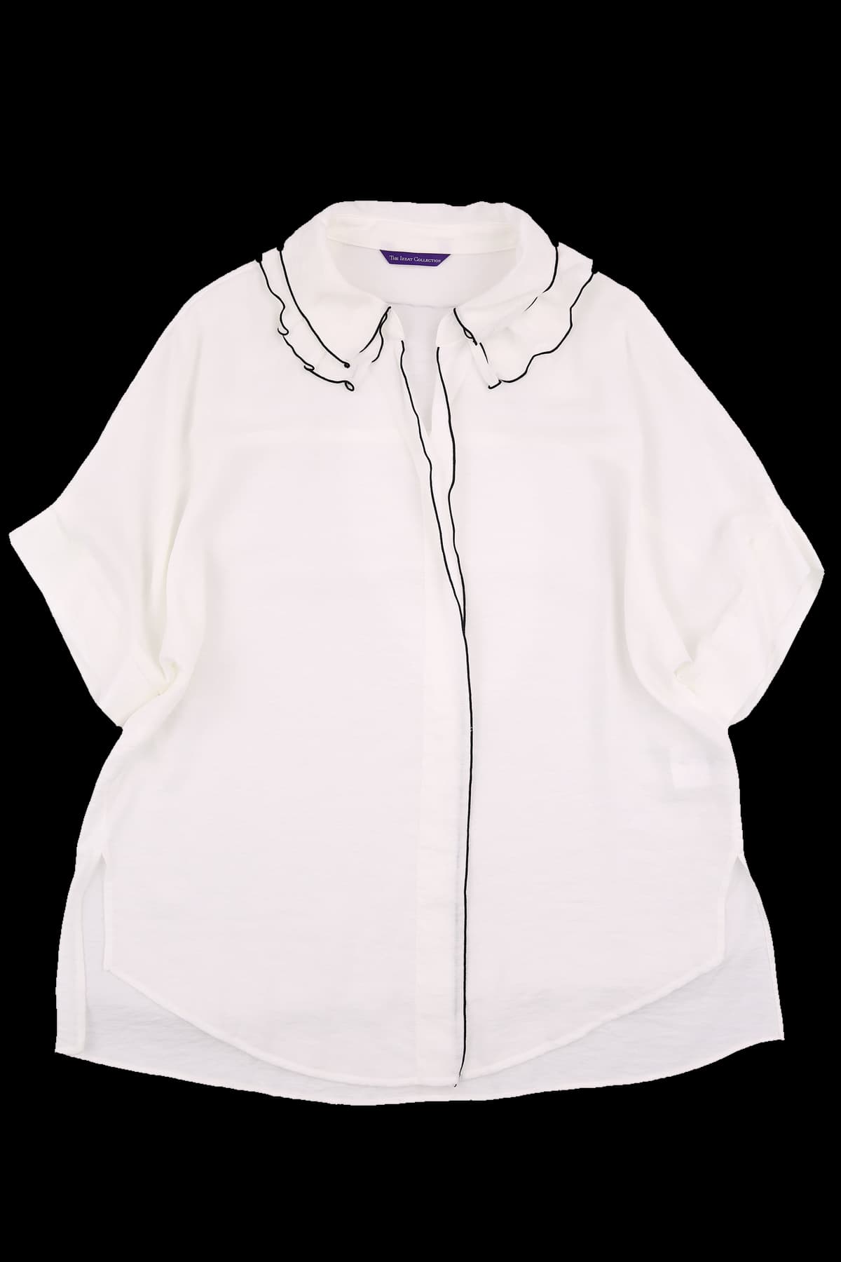 레이스 오픈넥 블라우스