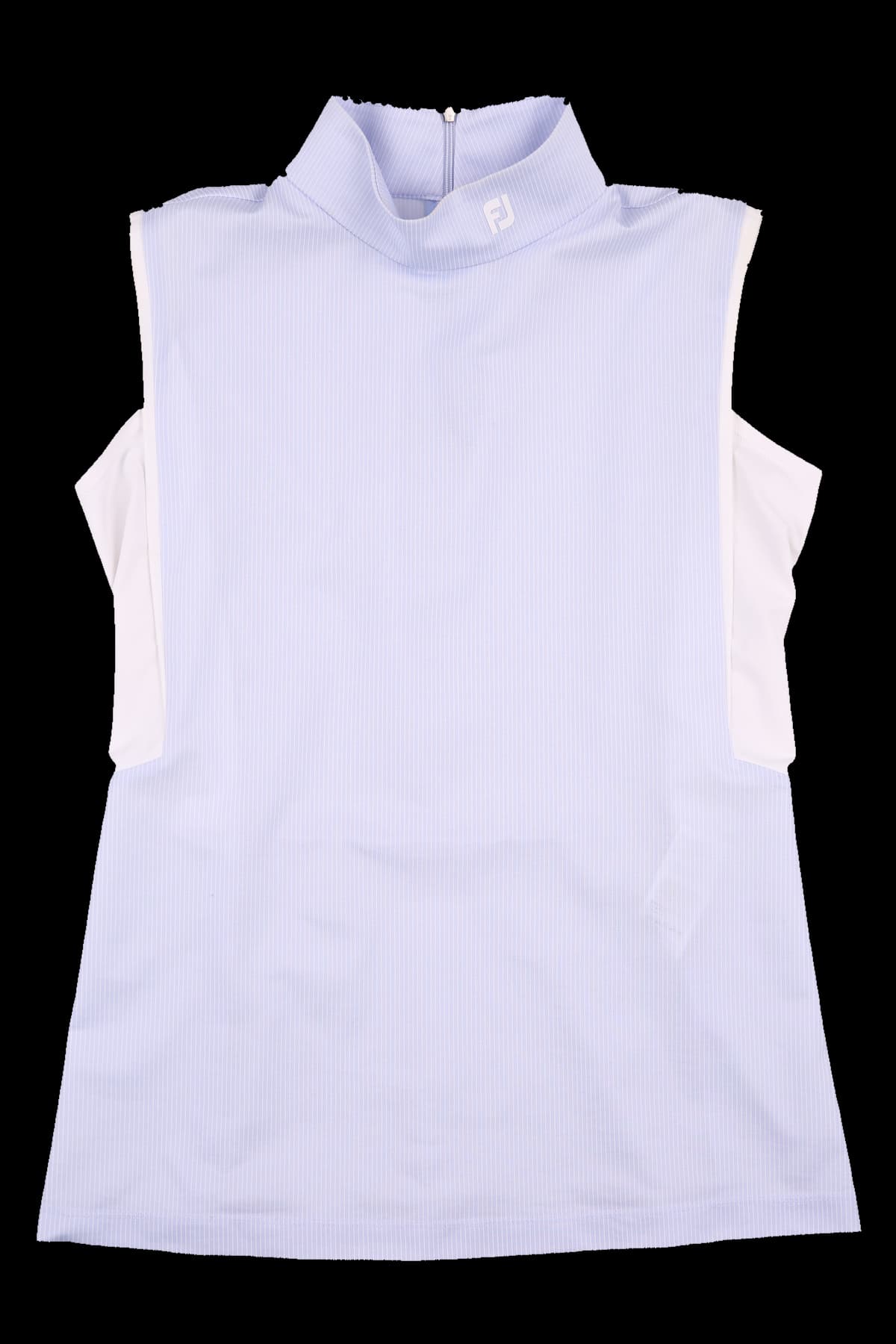 스트라이프 민소매 하프집업