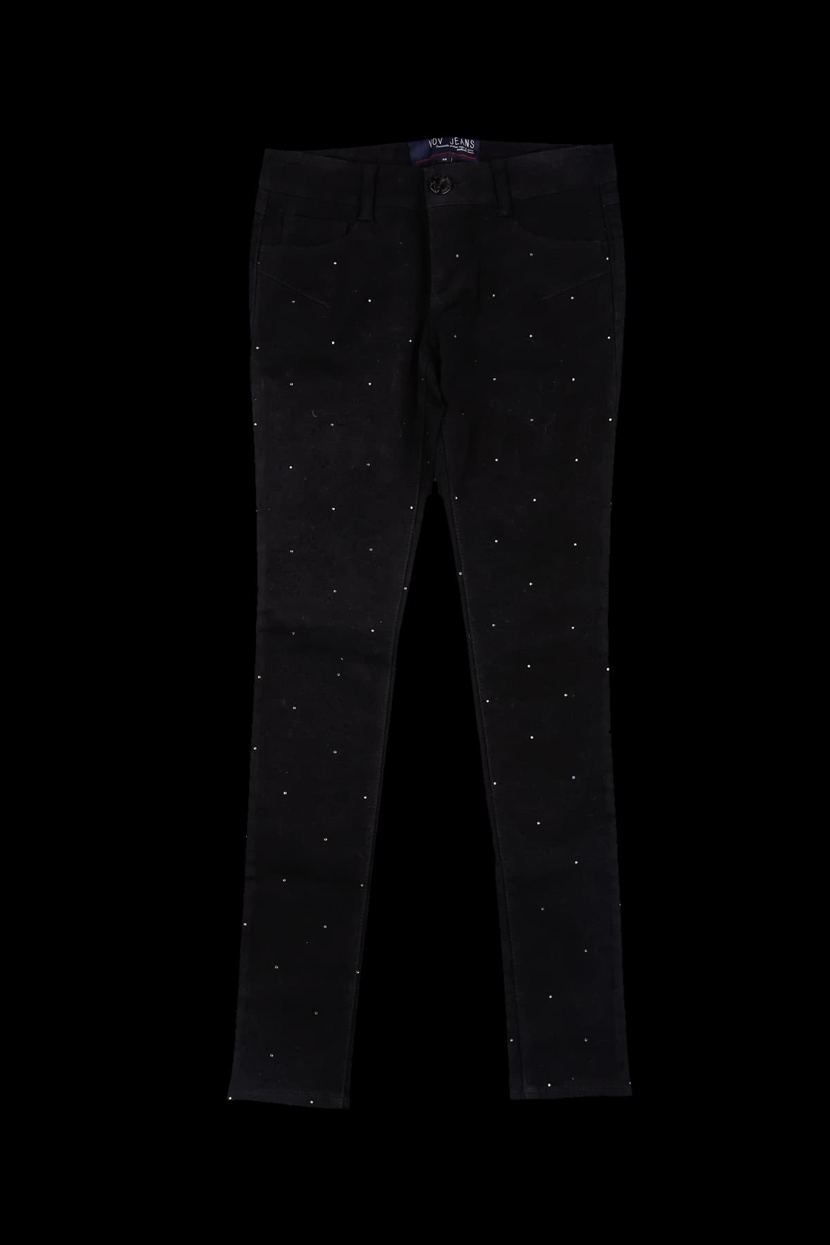 비즈 데님 롱팬츠