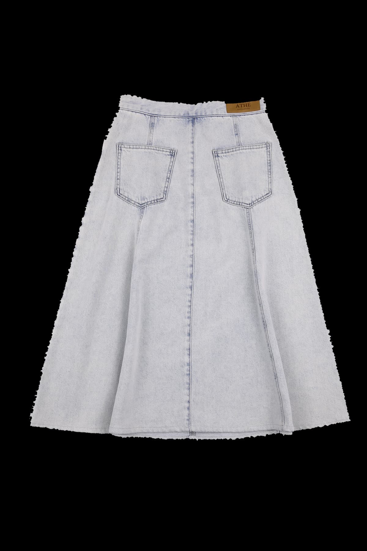 데님 플레어 롱 스커트