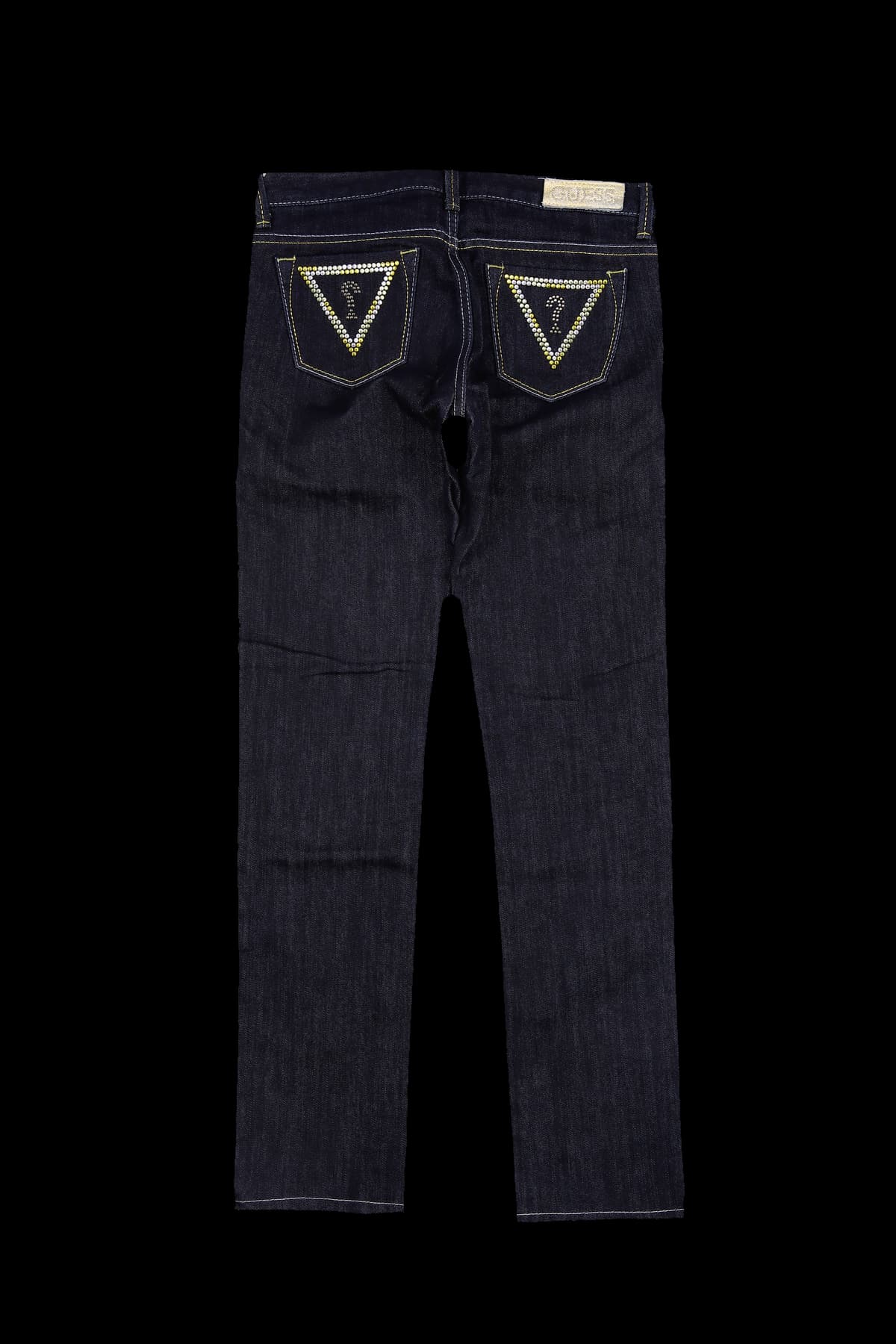 옐로우 큐빅 세모 데님 팬츠