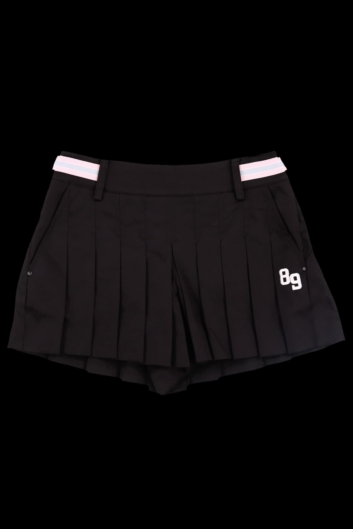 허리 배색 플리츠 숏팬츠