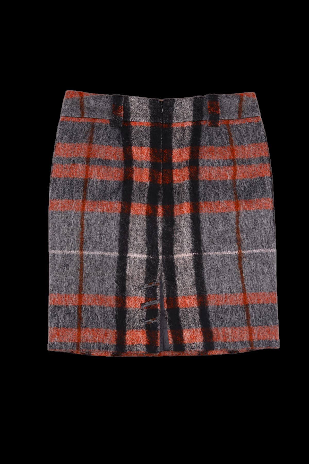 체크 패턴 모헤어 스커트