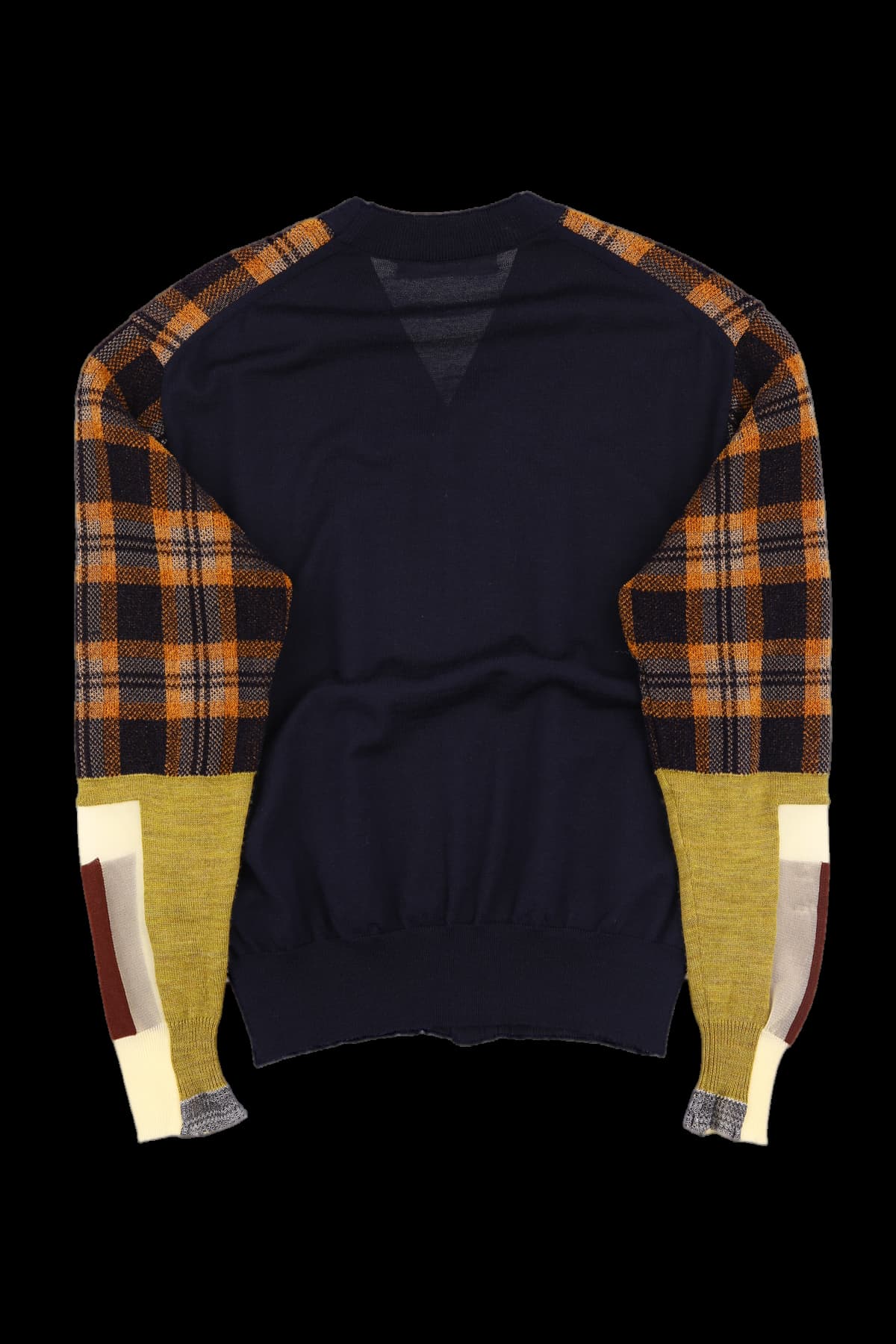 체크 브이넥 가디건