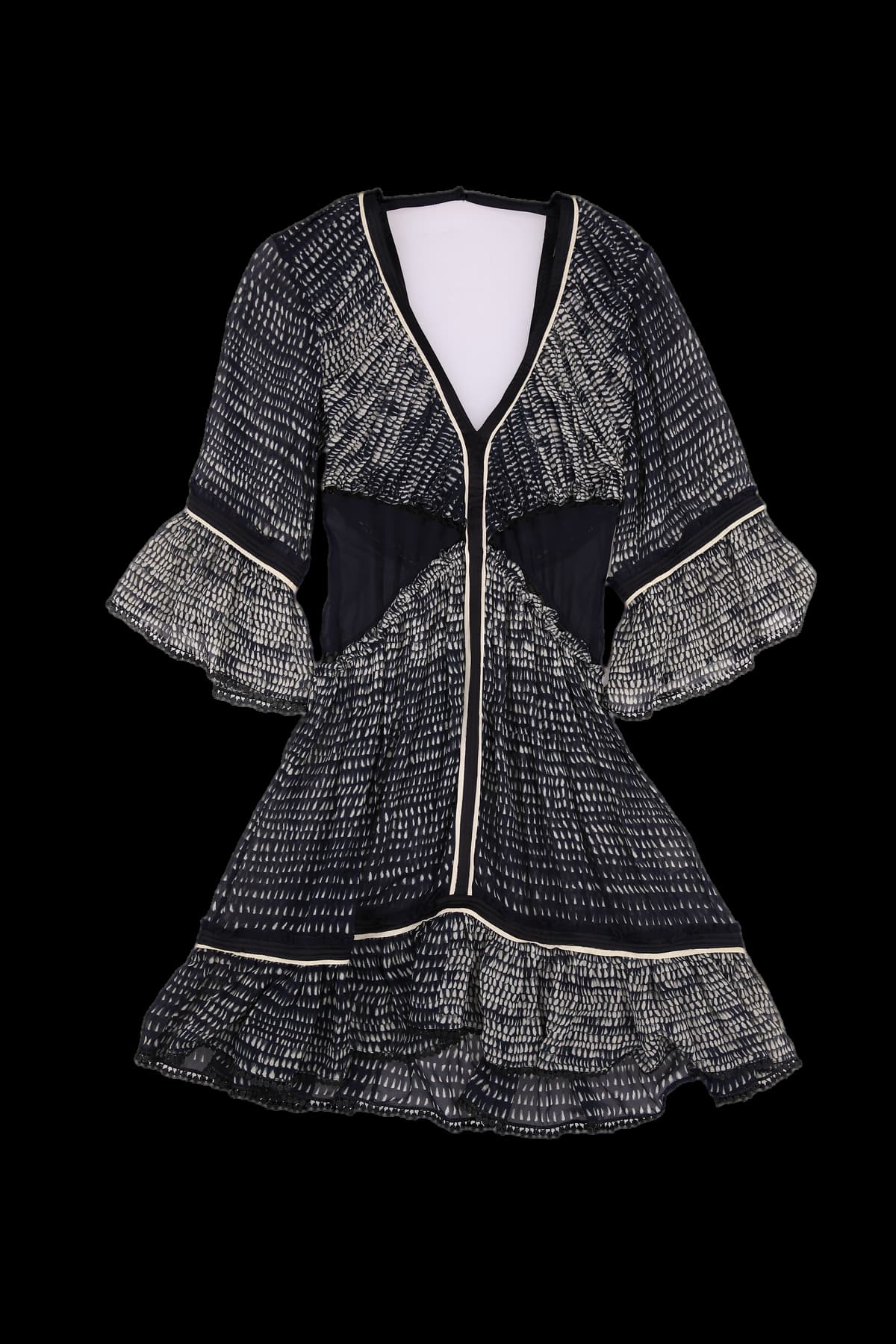 패턴 실크 원피스