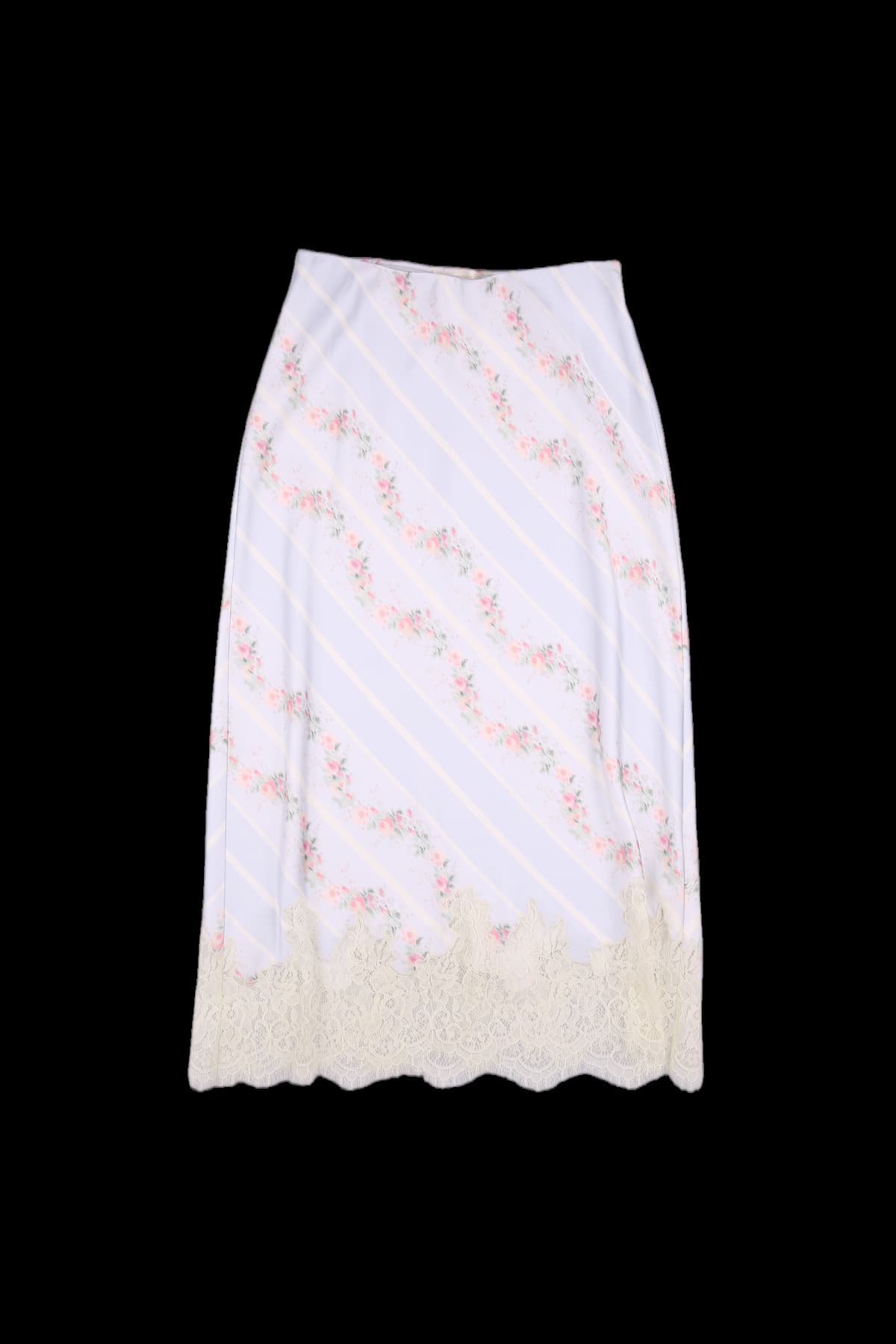 레이스 햄 실키 스커트