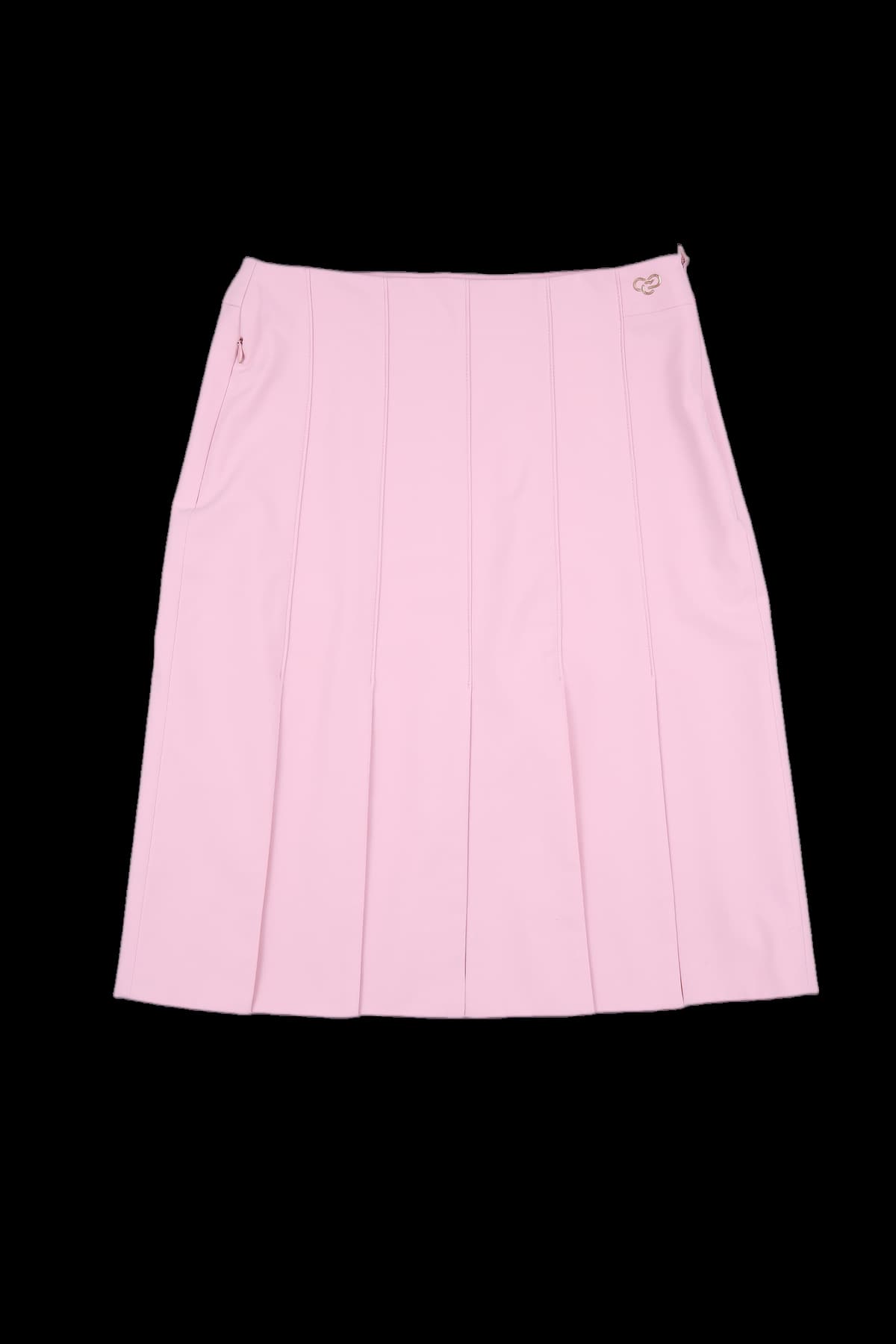 플리츠 슬릿 미디 스커트