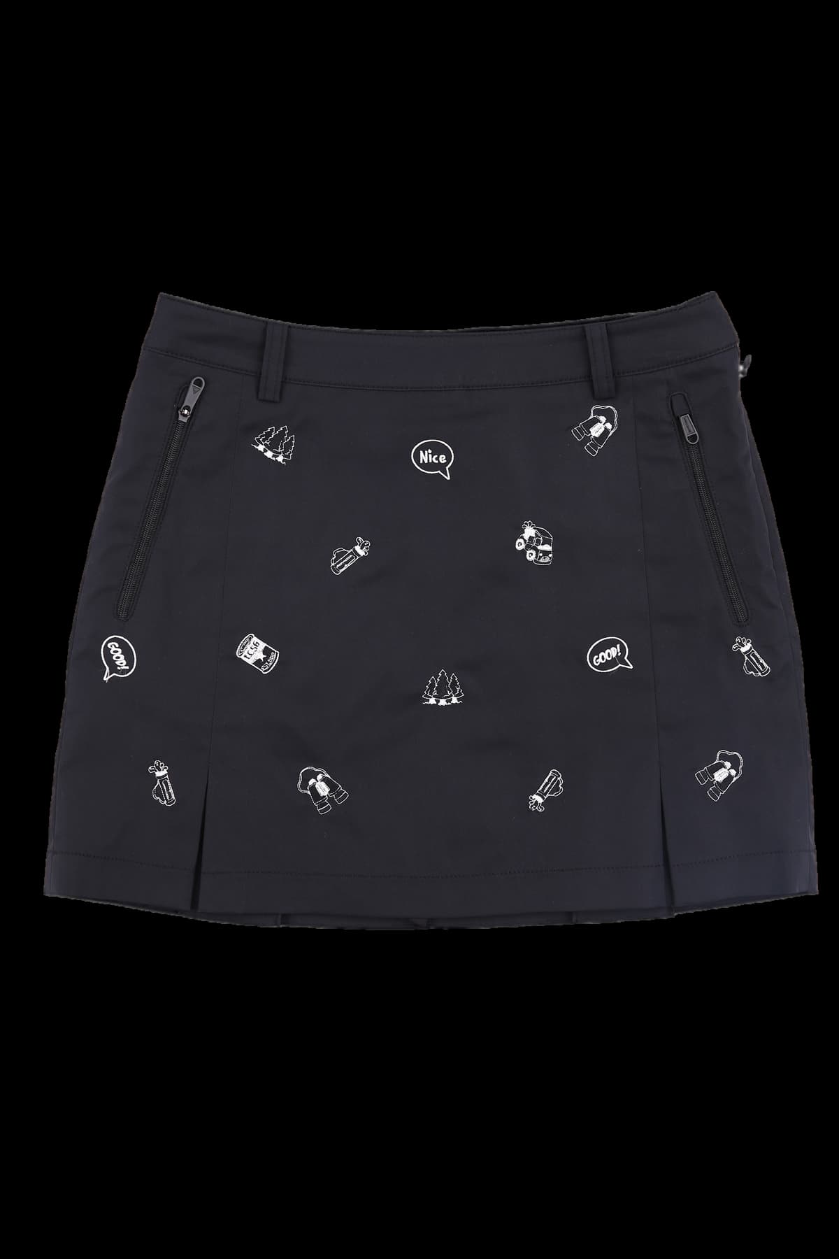 자수 절개 스커트