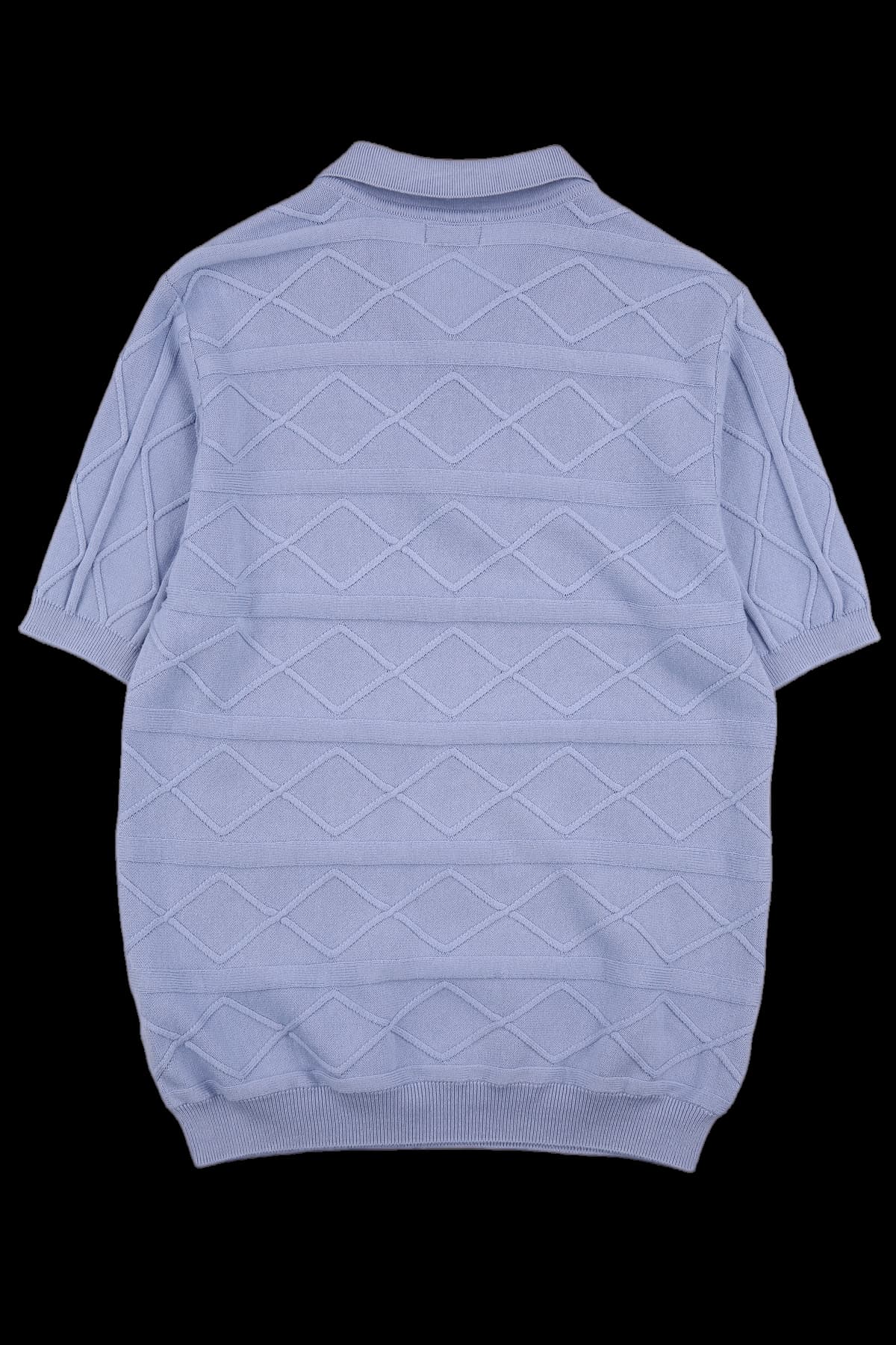 로고 반팔 카라니트