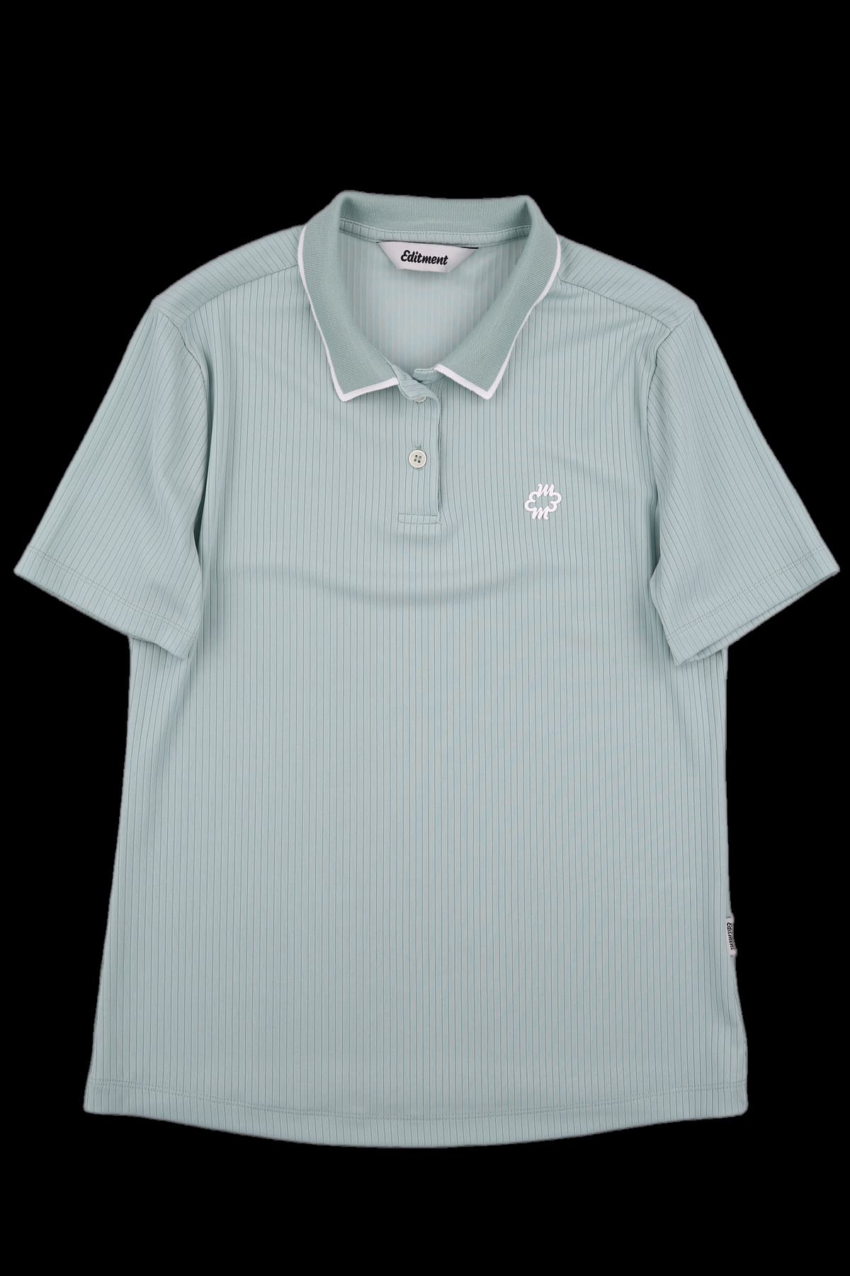 골지 반팔 카라 티셔츠