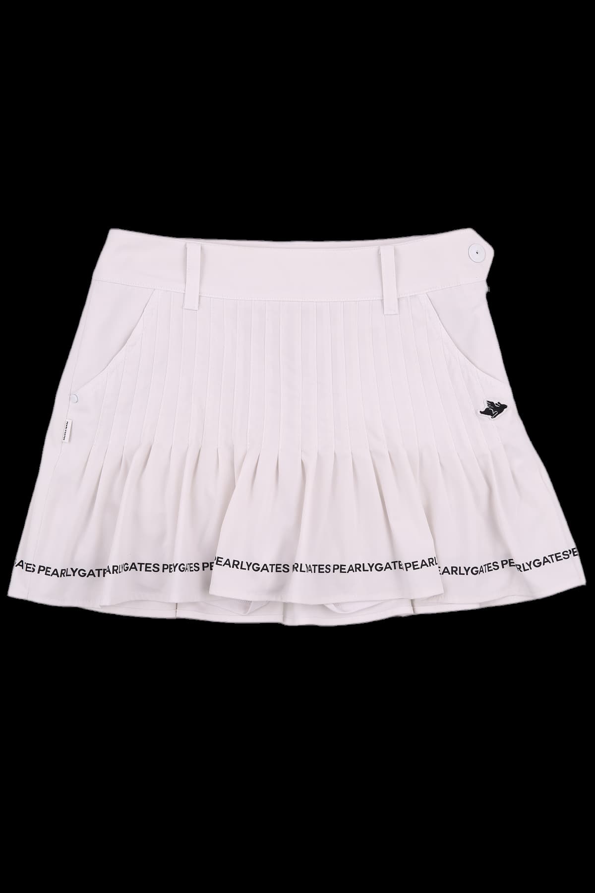 로고 플리츠 스커트