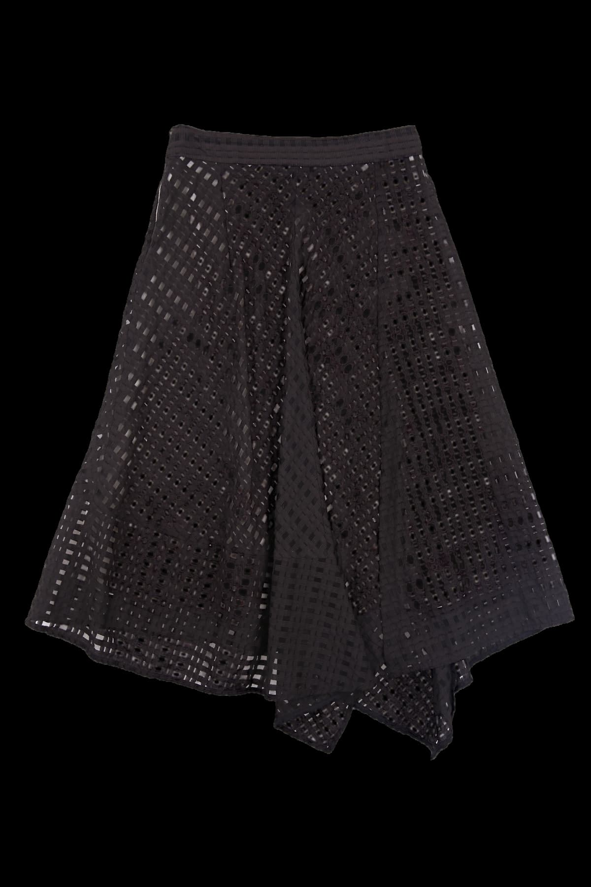 패턴 시스루 스커트