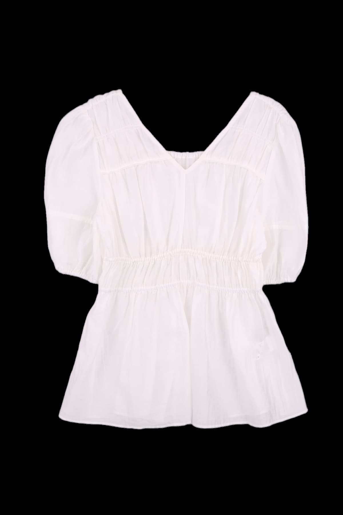 [2024] 브이넥 셔링 블라우스