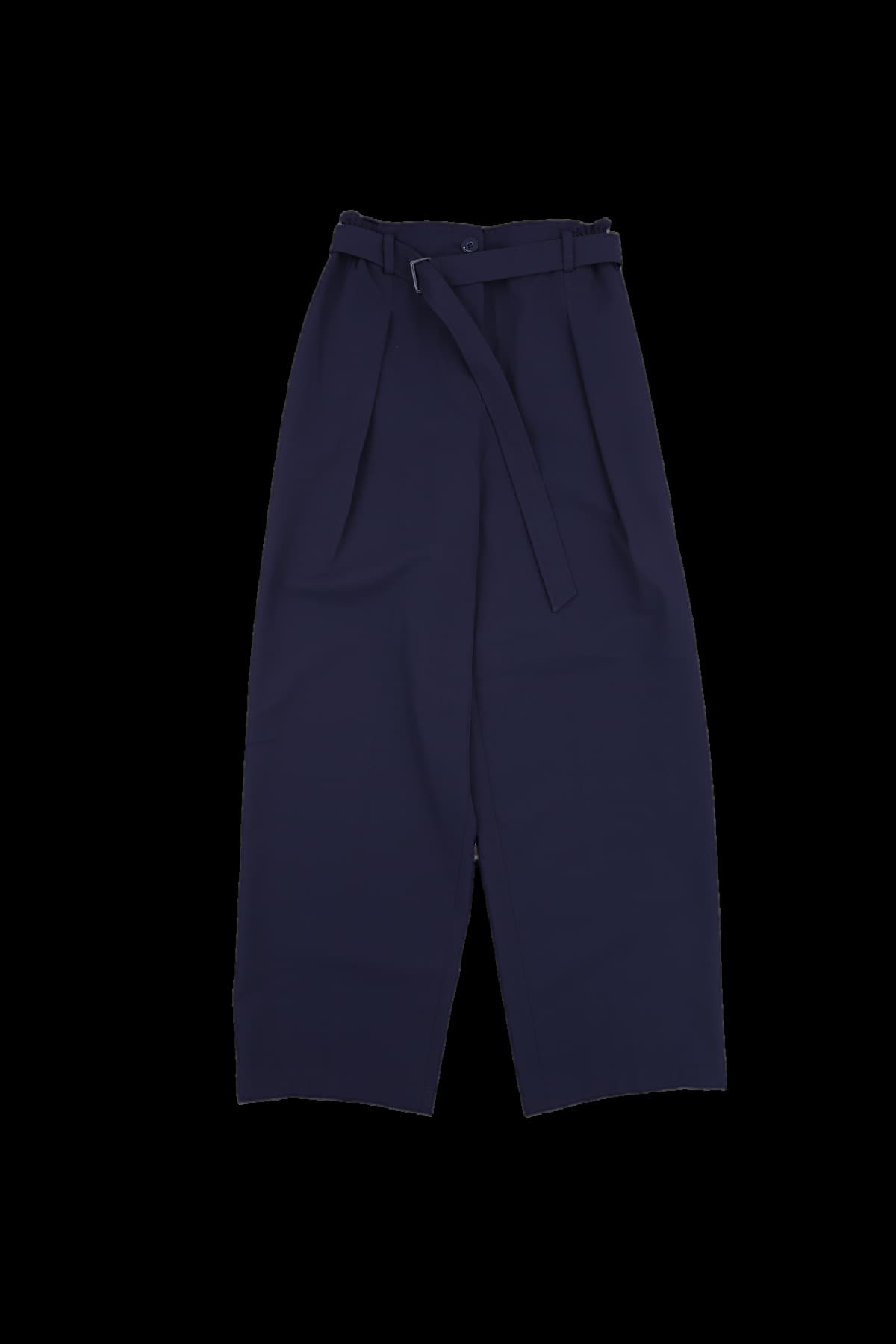 밴딩 벨티드 와이드팬츠