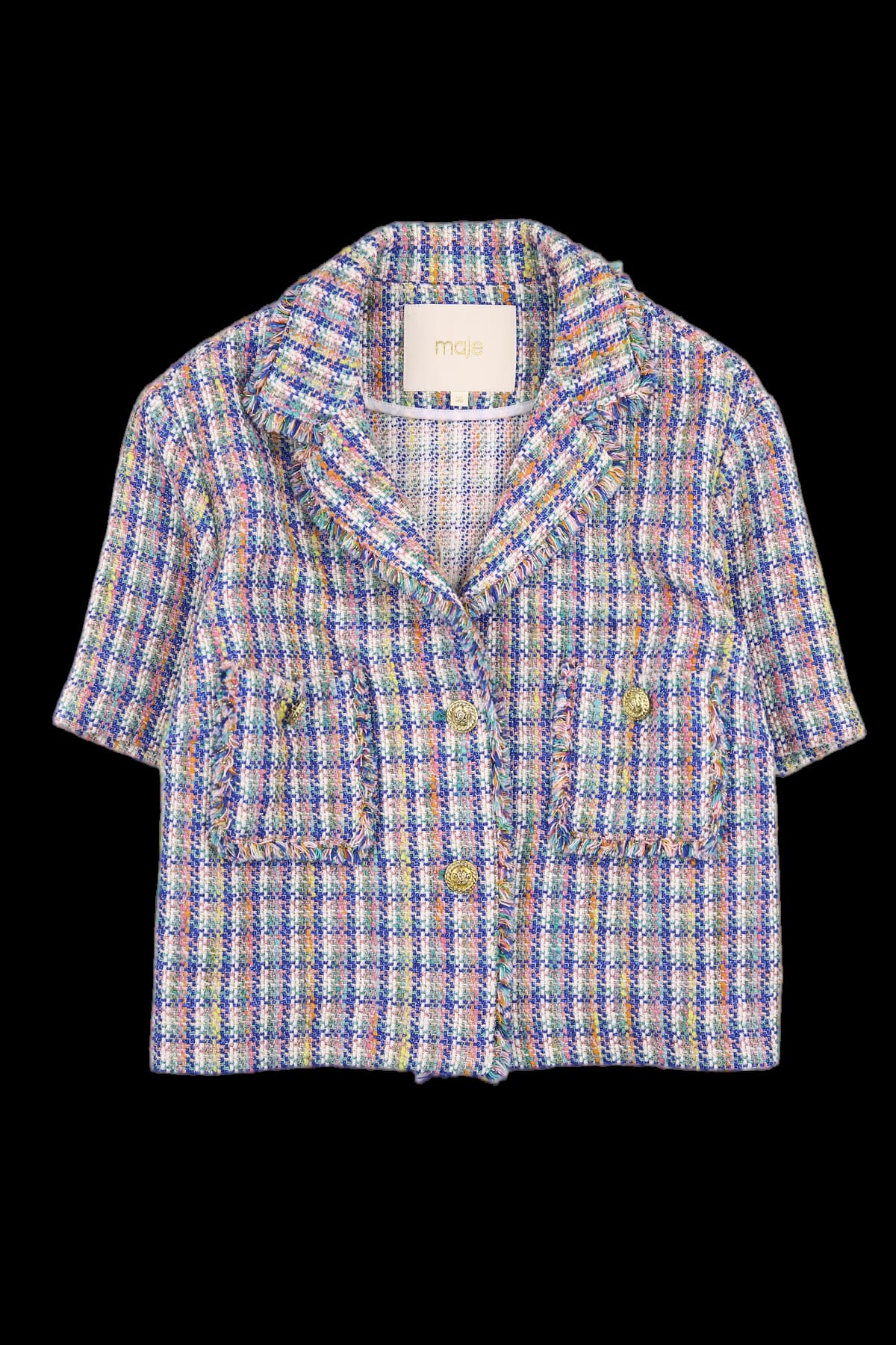 트위드 반팔 자켓