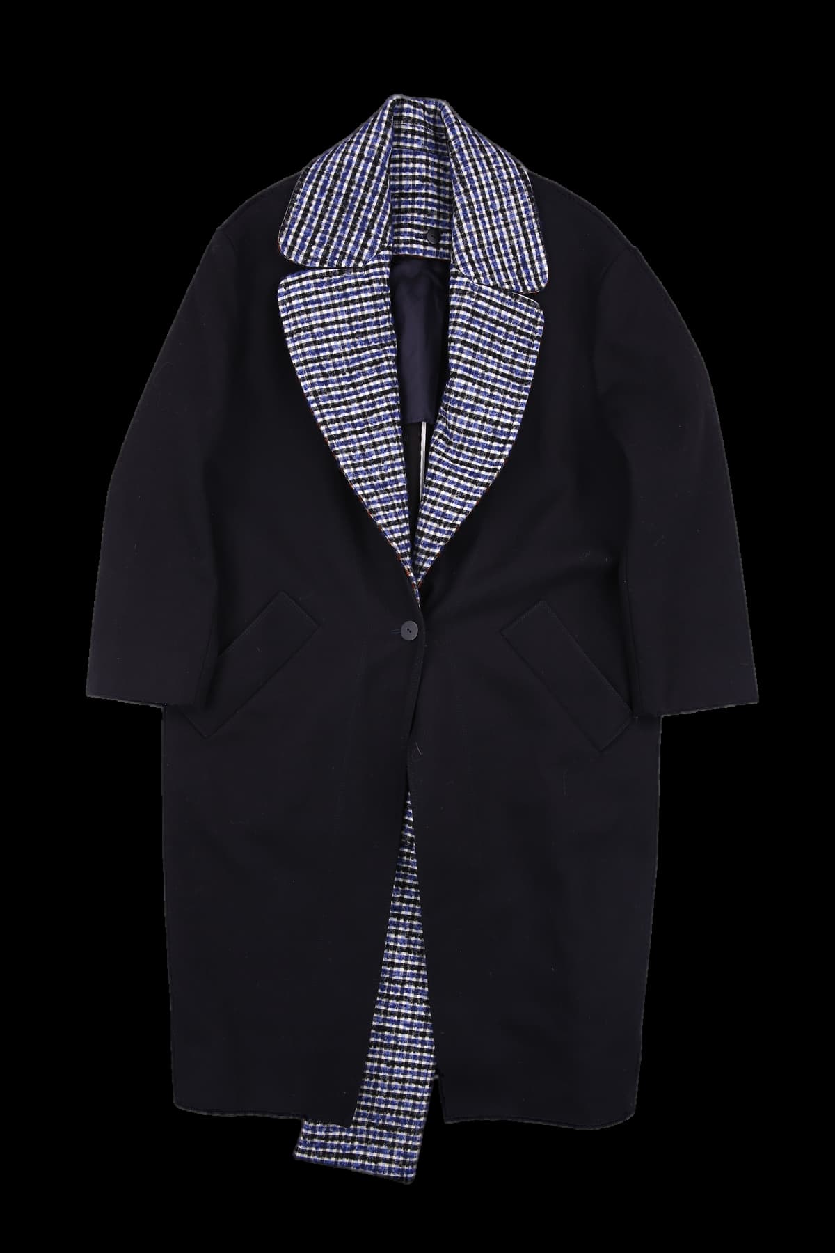 체크 레이어 코트