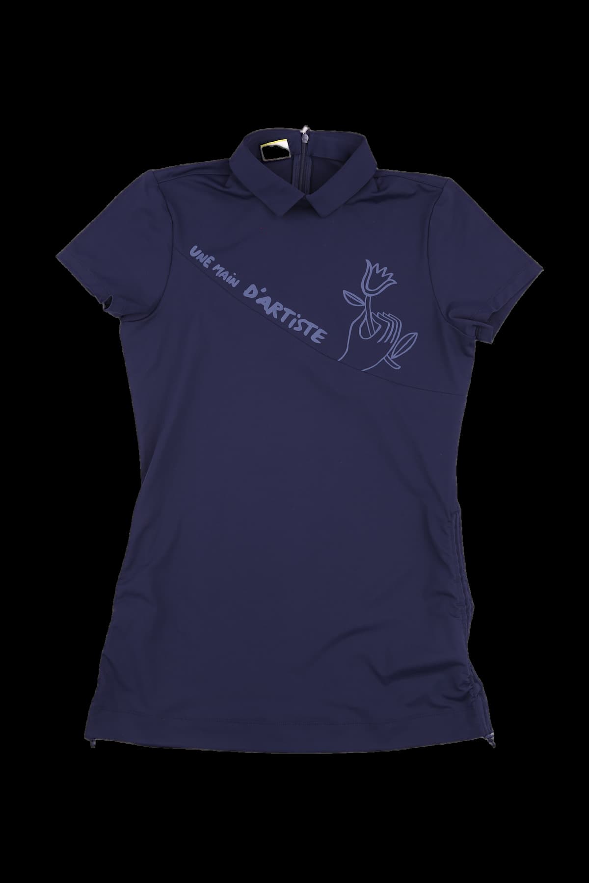 스트링 카라 반팔티 