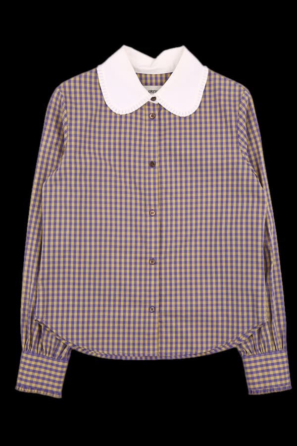 디테일 체크 셔츠