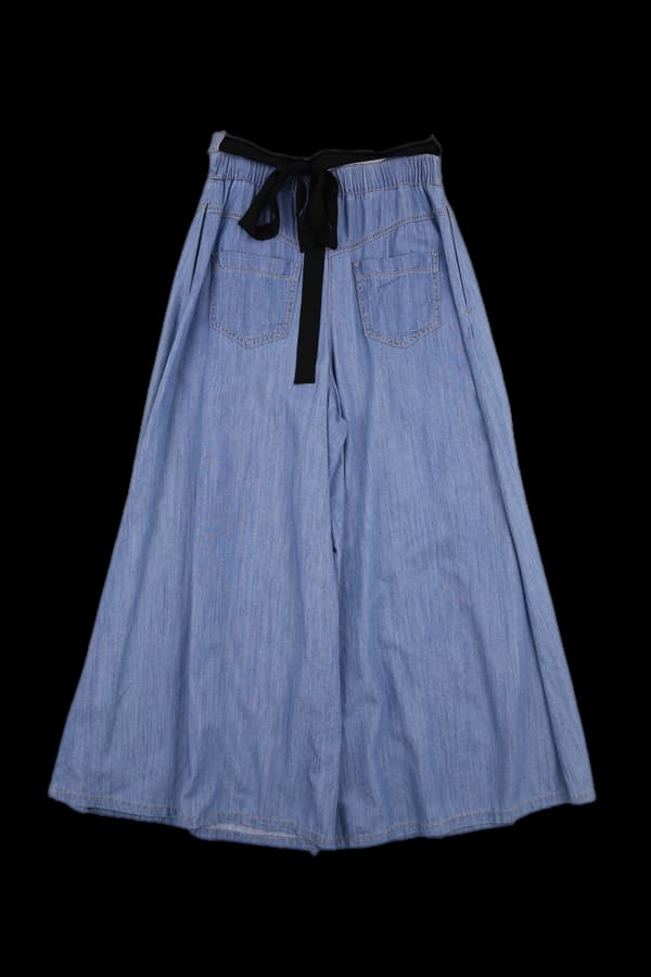 리본와이드 데님팬츠