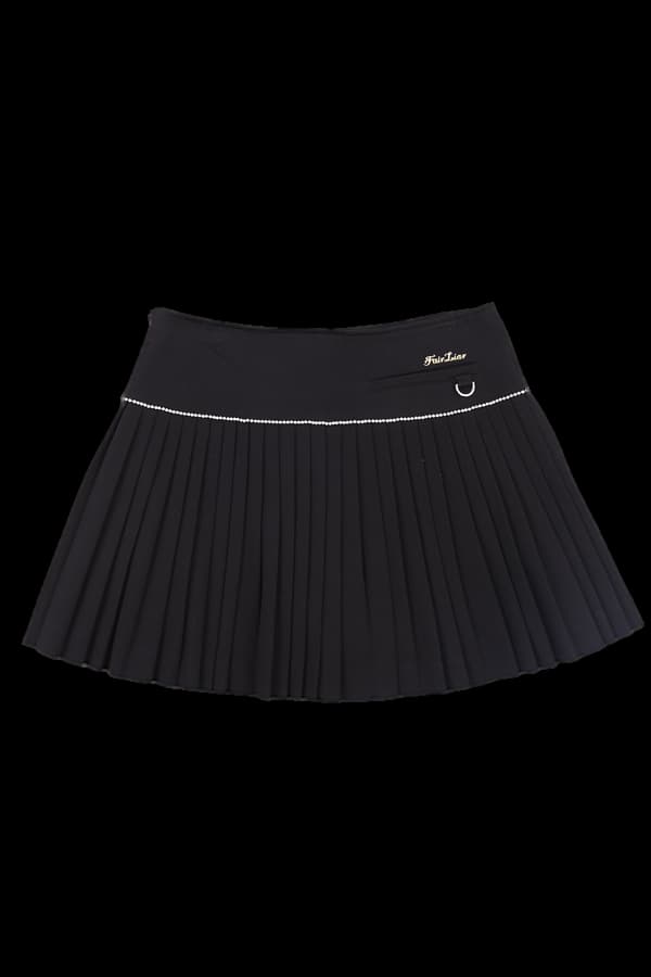 큐빅로고 플리츠스커트