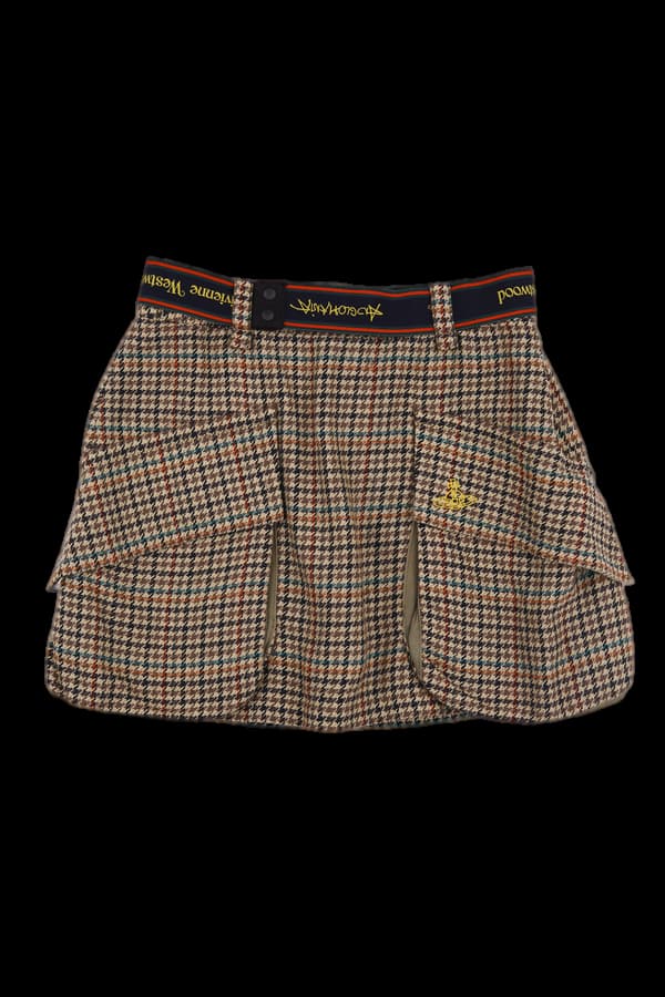 브라운 체크 스커트