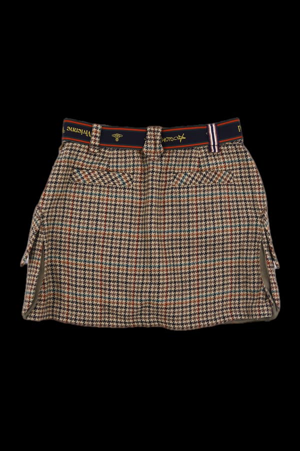 브라운 체크 스커트