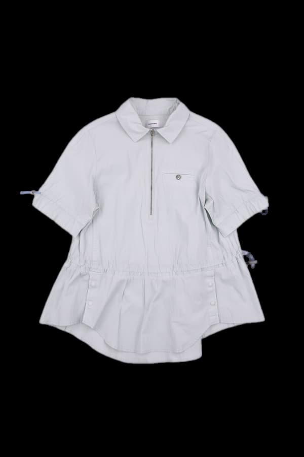 폴리 반팔 블라우스 