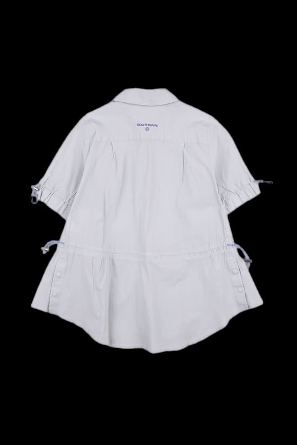 폴리 반팔 블라우스 