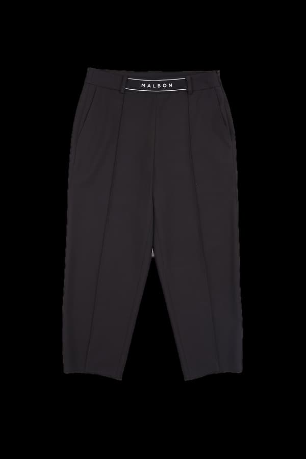 로고 8부 슬랙스 팬츠